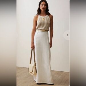 Sancia white linen maxi skirt